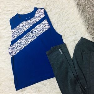Under Armour Tank Top Sleeveless Loose Blue White Print Size XS